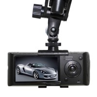 Overwrite Dual Lens Car Dash Accident DVR Video Recorder Black Box GPS Logger X3000