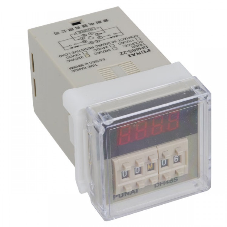 AC 110V 0.01s-99H99M Programmable Time Delay Relay DH48S-2Z With Socket Base 