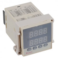 AC 100-240V Dual Row 4 Digit Digital Counter Time Relay 1m-9999m