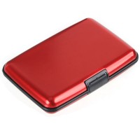 Waterproof Aluminium Credit Card Case Name Card Case-Red