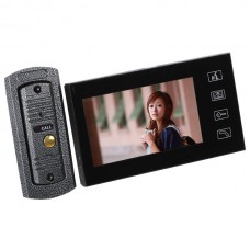 7" LCD Digital Video Door Phone Touch Key Doorbell Home Entry Intercom With 1 Monitor