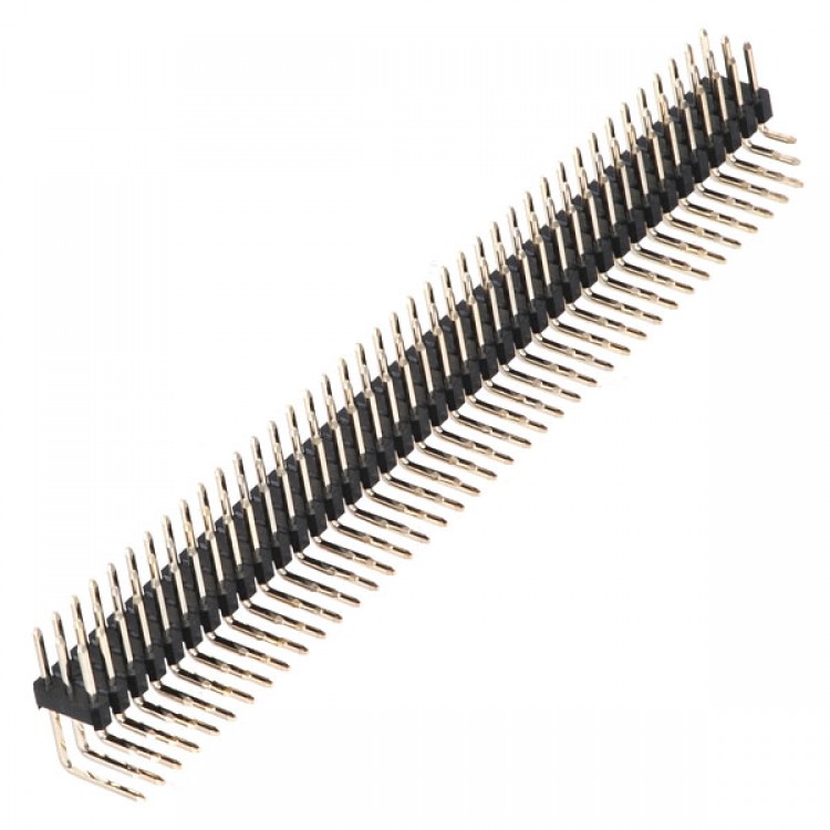 40Pin 2.54mm Three Row Right Angle Male Header Strip 10-Pack - Free ...