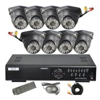 600TVL 48LED Audio Dome CCTV Cameras AVT618 8CH 1TB Network DVR Mobile Access System