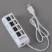 4-Port USB 2.0 Hub High Speed ON/OFF Sharing Switch For PC Laptop-White