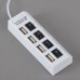 4-Port USB 2.0 Hub High Speed ON/OFF Sharing Switch For PC Laptop-White