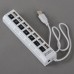 7-Port USB 2.0 Hub High Speed ON/OFF Sharing Switch For PC Laptop-White