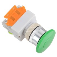 LAY7 (PBCY090)LAY37 Green Pushbutton Switch Mushroom Push Button