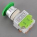 LAY7 (PBCY090)LAY37 Green Pushbutton Switch Mushroom Push Button