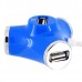 SSK 4 Ports USB Hub Hot Swapping Water Tube Shape SHU012 USB HUB-Blue
