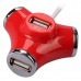 SSK 4 Ports USB Hub Hot Swapping Water Tube Shape SHU012 USB HUB-Red