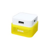 SSK SHU020 High Speed USB HUB 4 Port USB 2.0 HUB USB Extension Device-Yellow