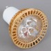 Golden 3W 3 LEDs GU10 White Led Light Lamp Spot Light Bulb 270-300lm