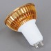 Golden 3W 3 LEDs GU10 White Led Light Lamp Spot Light Bulb 270-300lm