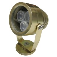 Golden 3W 3 LEDs Water LED Light Alumnium Inground Lighting