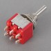 5PCS Chrome DPDT 3-Way Guitar Toggle ON Off ON Switches-Red