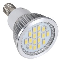 16 SMD LED Light Lamp AC220V Amusement Light LED Bulb E14 With Cover-White