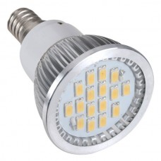 16 SMD LED Light Lamp AC220V Amusement LED Bulb E14 With Cover-Warm White