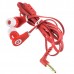 3.5mm Super Bass Stereo Earphones High Quality Headphone For lPOD lPHONE MP3 MP4 Red