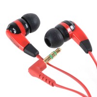 3.5mm Super Bass Stereo Earphones High Quality Headphone For lPOD lPHONE MP3 MP4 Red and Black