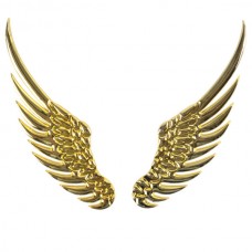 Wing Shaped Alloy Car Sticker Car Decoration Sticker Gold