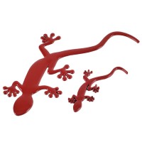 Wall Lizard King Shaped Alloy Car Sticker Car Decoration Sticker Red