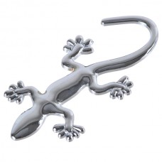 Small Wall Lizard King Shaped Alloy Car Sticker Car Decoration Sticker Silver