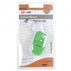 MC Saite Optical Mouse with Retractable Cable Green