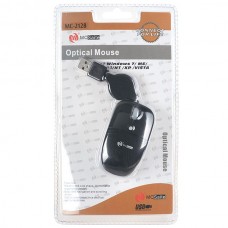 MC Saite Optical Mouse with Retractable Cable Black