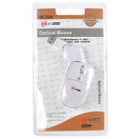 MC Saite Optical Mouse with Retractable Cable White