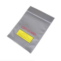 RC LiPo Lithium Polymer Battery Safety Bag Safe Guard Charge Sack 23cm*30cm Silver