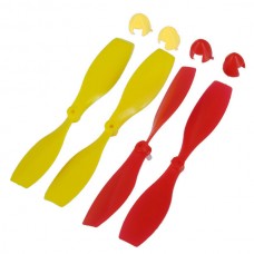 2 Pairs 7.5x1.2x0.2cm 2 Blade CW CCW Propellers for Mini Quadcopter-Yellow&Red