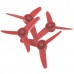 2 Pairs 7.5x1.2x0.2cm 3 Blade CW CCW Propellers for Mini Quadcopter-Red