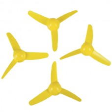 2 Pairs 7.5x1.2x0.2cm 3 Blade CW CCW Propellers for Mini QuadCopter-Yellow