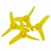 2 Pairs 7.5x1.2x0.2cm 3 Blade CW CCW Propellers for Mini QuadCopter-Yellow