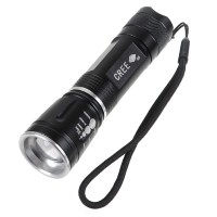 SMALL ZY-084 SUN 3-Mode CREE Q3 Zoomable Torch Flashlight-Black