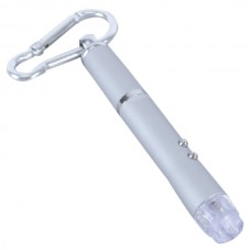 4 in 1 LED Torch Flash Light Laser Pointer Pen Torch with Keychain-Silver