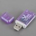 Heyu Cute Multi-function Micro SD Card Reader 480mb/s-Purple