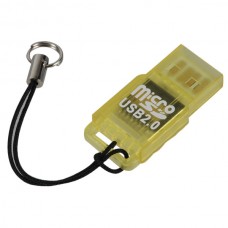 MicroSD TransFlash USB Card Reader with Cover-Yellow