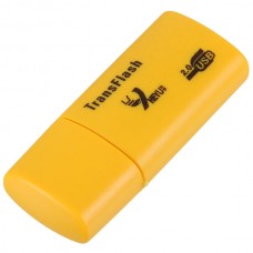 Heyu Mini USB 2.0 Micro SD Card TF SDHC Card Reader-Yellow