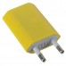 EU Standard AC Travel Charger Power Adapter with USB Port-Yellow