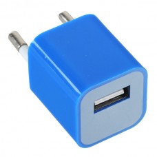 100-240V 1A 3G Power Adapter Plug Travel Adapter with USB Port-Blue