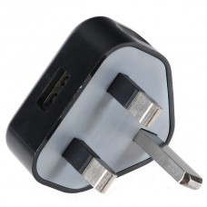 BS British Standard AC Power Travel Adapter Plug with USB Port-Black