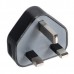 BS British Standard AC Power Travel Adapter Plug with USB Port-Black