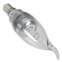 Silver E14 Base 3W Candle Light LED Lamp-Warm White