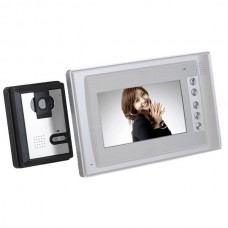 7" Color TFT LCD 4-Line Video Door Phone One Indoor Unit with Two Outdoor Unit
