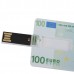 Euro Cash 100 Design Credit Card Sized USB Flash Driver -2GB