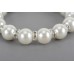 White Pearl Necklace Bracelets Earrings Set Jewelry