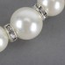 White Pearl Necklace Bracelets Earrings Set Jewelry