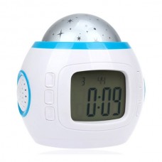 Music and Colored Starry Sky LED Alarm with Perpetual Calendar Thermometer