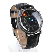 Fashion Digital Blue LED Light Time Date Week Rubber Band Wrist Watch Gift